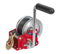 Geared Hand Winch with Brake & Webbing 540kg Capacity - Sealey GWW1200B New