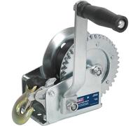 Geared Hand Winch with Webbing - 540kg Capacity - Manual Break - Hardened Steel