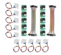 Geared Stepper Motors Kit, 10PCS Uln2003 5V Stepper Motor, 5PCS Uln2003 Motor Driver Board, Dupont Wire Jumper Wires Ribbon Cables Compatible with Arduino