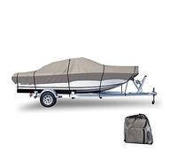GEARFLAG Trailer Boat Cover 600D Heavy Duty fits 20-22 ft Marine Grade Waterproof Anti-UV V-Hull Tri-Hull Runabouts Reinforced Side Straps (20' - 22' Long, Beam Width 106")