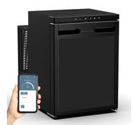 GEARFLOW 40L 12/24v Compressor Fridge Refrigerator Freezer in Black Digital Display Bluetooth APP Control for Camper Van Motorhome RV Caravan