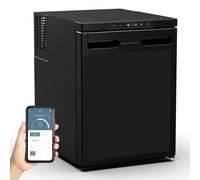 GEARFLOW 50L DC 12V / 24V AC 100V-240V Compressor Fridge Refrigerator Freezer Black Digital Display With Bluetooth APP Control For Campervan Motorhome RV Caravan Boat Travel
