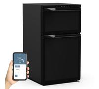 GEARFLOW 80L 12/24v Compressor Fridge Dual Refrigerator Freezer in Black Digital Display Bluetooth APP Control for Camper Van Motorhome RV Caravan