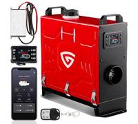 GEARFLOW 8KW ALL IN ONE Diesel Air Heater AC 220V DC 12V 24V, with Altitude Mode portable parking heater, LCD Bluetooth APP control, for cars trucks RV campers tent garage home