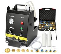 GEARFLOW Automatic Brake Bleeder Kit 1.5~3.0 Bar Electric Brake Fluid Bleeder Machine with 17 Master Cylinder Adapter, 3.5L/min Flow Airless Vacuum Filling Fluid Extractor Tool With Power Adapter