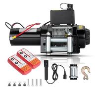 GEARFLOW Winches 12v Electric Winch 3000lb/1361kg 2pcs Wireless remote - Power Wound Motor, Full Steel Gearing, Heavy Duty Solenoid, Mounting Plate, Wired Hand Control, User-Friendly, 12 M STEEL Rope