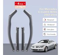 GEARFLOW Wind Deflectors Compatible for MERCEDES C-Class W204 5-Door Estate 2007-2014 4pc Set, Keep Your Car Ventilated in Rain, Reduce Wind Turbulence, Tinted, In-Channel Type, with 10pc Clips