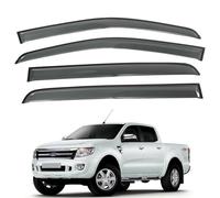 GEARFLOW Wind Deflectors, Fit For Ford Ranger T6 T7 T8 2012-2023 Double Cab, 4pc Set Sun Rain Guards Window Visor, Tinted Premium Stick-On Deflectors Accessories