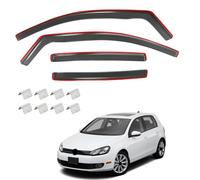 GEARFLOW Wind Deflectors For Volkswagen VW Golf MK7 2012-2020 5 Door Hatchback Rain Wind Deflectors 4pcs Tinted With 8 Clips In-Channel