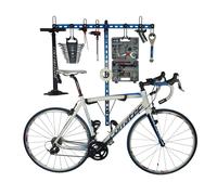 GearHooks 1 Road Bike + Gear Wall Hooks - horizontal bike hooks and double gear storage - black