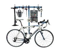 GearHooks 1 Road Bike + Gear Wall Hooks - horizontal bike hooks and double gear storage - red