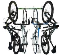 GearHooks Bike wall rack for 3, 4 or 5 bikes - adaptable vertical bike storage - red - BR4 bike rack for 4 bikes