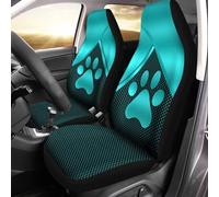 gearider Auto Car Seat Covers 2 Pack, Blue Dog Paw Woven Pattern Thick Durable Bucket Seats Protector for Men Women Fit Car Sedan Truck Van