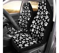 gearider Black White Dog Paw Print Waterproof Car Accessories Interior Decor 2 Pcs, Durable Seat Cover for Men Women