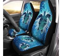 Gearider Car Seat Covers for Men Women Blue Hawaii Turtle Palm Leaf Pattern Front Seat Protector Cover Waterproof Full Set of 2pc Universal Size for Car, Truck or SUVs
