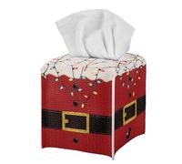 Gearider Christmas Tissue Box Cover Cute PU Leather Tissue Box Holder Square Kleenex Box Covers for Home/Office/Car Xmas Decoration