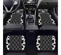 Gearider Cow Print & Cattle Car Floor Mats Premium Carpet Non Slip Rubber Backed Rugs Front Raear Full Set, Universal Fit Automotive Accessories