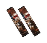 gearider Deer Car Seat Belt Cover 2 Pack Camo Hunting Seat Belt Shoulder Strap Covers American Flag Universal Seat Belt Shoulder Strap Pad Auto Accessories