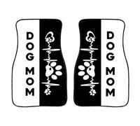 Gearider Dog Mom Paw Print Auto Foot Mats, 2pcs Front Mats for Vehicles All Weather Fit Car Decor