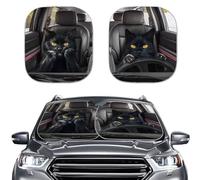 Gearider Funny Black Cat Driving Car Windshield Sun Shade Foldable Front Windshield Shade for Sun Heat and UV Rays Sun Visor Protector Car Accessories 2 PCS