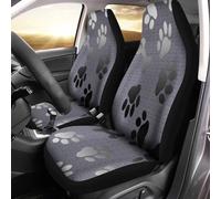 gearider Grey Black Dog Paw Bones Printed Car Seat Cover only for Front, Waterproof Soft Universal Bucket Seats Cover Protector Fit Most Vehicles