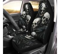gearider Hell Gothic Skulls Printed Front Seat Cover 2 Pcs, Universal Waterproof Vehicle Seat Protector Covers, Fit Most Cars, Sedan, SUV, Van Truck