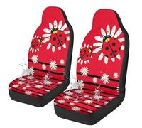 gearider Ladybug Car Seat Covers Set of 2 Daisy Waterproof Vehicle Front Seats Easy to Install Interior Protection Red Auto Accessory Decor Suitable Fits Most Car SUV Sedan Truck
