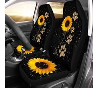 gearider Sunflower Car Seat Covers, You are My Sunshine Paw Print for Women Ultra Soft Waterproof 2PCS Auto Accessories Fit for Car SUV Sedan Truck