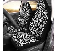 gearider Universal Bucket Seats Cover Protector, 2 PCS Cute White Dog Paw Print Waterproof Durable Auto Interior Accessory for Car Truck SUV