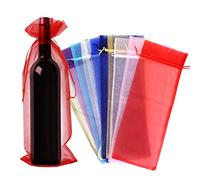 Gearific 30 Pcs Organza Wine Bags, Wine Bottle Gift Bag with Drawstring Wine Wrapping Bags for Wedding, Birthday, Baby Shower Party, Christmas, Candy, Multi Color