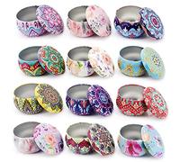 Gearific Candle Jars, Mini Candle Making Tin Jars, Empty Mixed Color Metal Container with Lids for Dry Storage Spices, Sweets, Favours, Wedding and Gifts