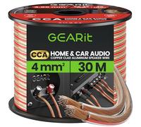 GEARit 12 Gauge 2x4mm² Speaker Cable CCA Wire (30m - Clear) Copper Clad Aluminum - Great for Hi-Fi Home Theater and Car Speakers - 12awg