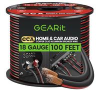 GearIT 18AWG Speaker Wire, Pro Series 18 AWG Gauge Speaker Wire Cable (100 Feet / 30.48 Meters) Great Use for Home Theater Speakers and Car Speakers Black