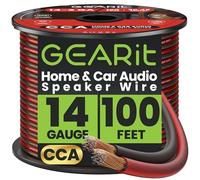 GEARit 2x2.5mm² Speaker Cable 30.48m/100ft, 14AWG Twin Core Speaker Wire with Polarity Markings, Flexible Copper Clad Aluminum Audio Cable for In-Wall Home Home Cinema, HiFi & Car Stereo - Black Red