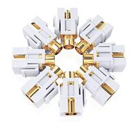 GearIT BNC Keystone Jack Insert for BNC Cables Wall Jack, BNC Insert, F/F SDI Keystone Cable Jack Adapter with TV Jack in White, 10 Pack