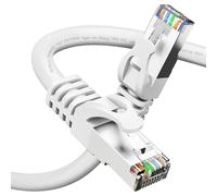 GEARit Cat6A Ethernet Cable (20 ft, White) 10Gbps Snagless Shielded SSTP, SFTP Shielded Ethernet Cable, 26AWG 4 Pair Solid Bare Copper Cat6 Cable, Cat 6 Shielded Network Cable - 20 feet