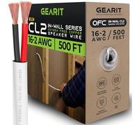 GearIT In-Wall Speaker Wire OFC 2x1.5mm≤ (152.4 Meters - White) Oxygen-Free Copper - Hi-Fi Audio Cable for In-Wall / CL2 Rated / 2-Conductors - 16 Gauge AWG, 500 Feet