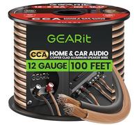 GearIT Pro Series 12 Gauge (2 x 4mm²) Speaker Wire Cable (30.4 Meters / 100 Feet/Black Clear) CCA Hifi Audio Speaker Cable Great Use for Car Audio and Home Theater Surround Sound Systems