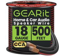 GearIT Pro Series 18 Gauge Speaker Wire (500 Feet / 152 Meters) - Great for Home and Car Speakers, Black