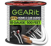 GearIT Pro Series 18 Gauge Speaker Wire (500 Feet / 152 Meters) - Great for Home and Car Speakers, White