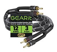 GEARit Speaker Cable with Banana Plugs 3 ft 12 Gauge,OFC Speaker Wire CL2 Rated with Gold-Plated Tips,Braided Speaker Cables for Hi-Fi Systems,Audiophiles,Home Theater,Amplifiers & Speakers(Black)