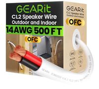 GEARit Speaker Cables for Hifi 2x2.5mm² 152.4 m/500 ft, OFC Speaker Wire UL CL2 Rated, 14 AWG Copper Wire, Speaker Cable for in-Wall Home Theater, School, Church & Commercial Audio(White)