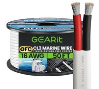 GEARit Speaker Wire 16 Gauge (50ft), Red/Black Speaker Cable 16AWG, Duplex 2-Conductor, Speaker Wires for Boat, RV, Camper, Trailer, Automotive, in-Wall and Outdoor Use