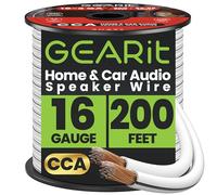 GearIT Speaker Wire Audio Cable CCA 2x1.5mm≤ (60.96 Meters - White) Copper Clad Aluminum - Great for Hi-Fi Home Theater and Car Speakers - 16 Gauge AWG, 200 Feet
