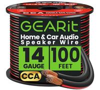 GearIT Speaker Wire Audio Cable CCA 2x2.5mm≤ (30.48 Meters - Black) Copper Clad Aluminum - Great for Hi-Fi Home Theater and Car Speakers - 14 Gauge AWG, 100 Feet