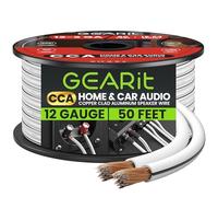 GearIT Speaker Wire Audio Cable CCA 2x4mm≤ (15.24 Meters - White) Copper Clad Aluminum - Great for Hi-Fi Home Theater and Car Speakers - 12 Gauge AWG, 50 Feet
