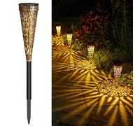 GEARLITE Christmas Decorations Outdoor 4 Pack, Bigger Brighter Solar Christmas Lights Outdoor with 102 LED, 8 Modes Solar Christmas Tree Candy Cane Lights for Pathway Yard Garden Outside