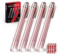 GEARLITE Pen Torch 4 Pack, IPX4 Waterproof Pen Torches Battery Powered with Clip, Lightweight Small Pen Torches Led Super Bright,Small LED Torch Perfect for Emergency, Inspection, Work (Pink)