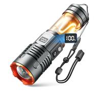GEARLITE Rechargeable LED Torch with Intuitive Digital Battery Display, 11 Light Modes Zoomable Camping Torch, IP65 Waterproof Torches LED Super Bright for Outdoor Camping Dog Walking Emergency
