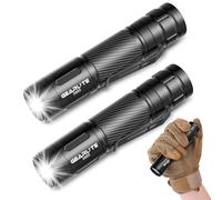 GEARLITE Torches LED Super Bright 2000 Lumens, 2 Pack LED Torch Rechargeable with 3 Lighting Modes, Long Battery Life, Waterproof Pocket Flashlight for Power Cuts, Emergency, Camping, Hiking, Outdoor